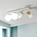 Modern white & gold glass ball led ceiling light living room track
