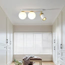 Modern white & gold glass ball led ceiling light living room track