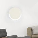 Modern white & gold round acrylic wall sconce bedroom warm white light
