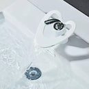 Modern white & gold waterfall basin faucet bathroom sink mixer tap