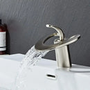 Modern white & gold waterfall basin faucet bathroom sink mixer tap