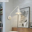 Modern white & gold wide flare bedroom wall lighting