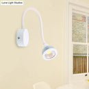 Modern white gooseneck wall sconce light for bedroom reading