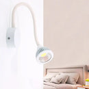Modern white gooseneck wall sconce light for bedroom reading