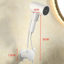 Modern white & gray wall mounted hair dryer bathroom storage rack