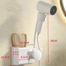 Modern white & gray wall mounted hair dryer bathroom storage rack