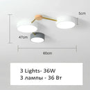 Modern white & gray wood ceiling chandelier living room light