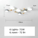 Modern white & gray wood ceiling chandelier living room light