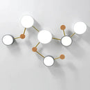 Modern white & gray wood ceiling chandelier living room light