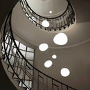 Modern white gregg glass suspension pendant light – villa staircase