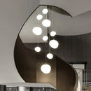 Modern white gregg glass suspension pendant light – villa staircase