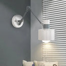 Modern white & grey adjustable wall sconce light bedroom fixture