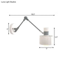 Modern white & grey adjustable wall sconce light bedroom fixture