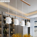 Modern white & grey dome shade pendant light – kitchen island