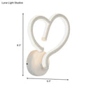 Modern white heart acrylic wall light fixture – bedroom decor