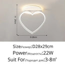 Modern white heart ceiling light bedroom led lighting fixture