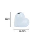 Modern white heart ceramic vase desk decor with artificial greenery