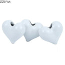 Modern white heart ceramic vase desk decor with artificial greenery