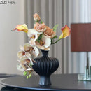 Modern white heart ceramic vase living room textured decor