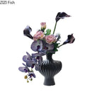 Modern white heart ceramic vase living room textured decor