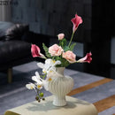 Modern white heart ceramic vase living room textured decor