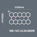 Modern white hexagon ceiling light garage honeycomb design