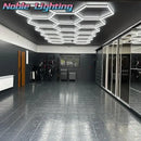 Modern white hexagon ceiling light garage honeycomb design