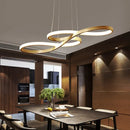 Modern white infinity led island light dining room remote control
