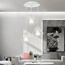Modern white iron cage pendant lights for kitchen and living room