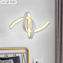 Modern white knotted linear wall sconce bedroom led light