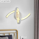 Modern white knotted linear wall sconce bedroom led light