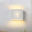 DecorBites™ Modern White Laser-Cut Box Wall Light Sconce - 1 Head Gypsum LED Lamp