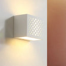 Modern white laser cut cube wall light bedroom gypsum sconce