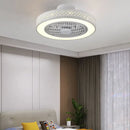 Modern white lattice led ceiling fan light bedroom chandelier