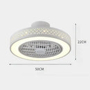 Modern white lattice led ceiling fan light bedroom chandelier