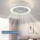 Modern white lattice led ceiling fan light bedroom chandelier