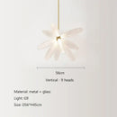 Modern white leaf elegant glass led pendant light dining room