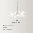 Modern white leaf elegant glass led pendant light dining room