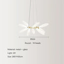 Modern white leaf elegant glass led pendant light dining room