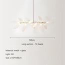 Modern white leaf elegant glass led pendant light dining room
