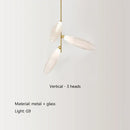 Modern white leaf elegant glass led pendant light dining room