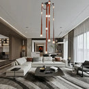 Modern white leather designer belt marble pendant lights villa chandelier