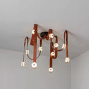 Modern white leather designer belt marble pendant lights villa chandelier