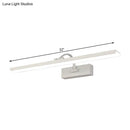 Modern white led bathroom vanity sconce with curved arm
