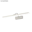 Modern white led bathroom vanity sconce with curved arm