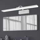 Modern white led bathroom vanity sconce with curved arm