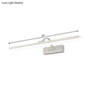 Modern white led bathroom vanity sconce with curved arm
