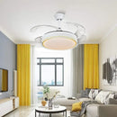 Modern white led ceiling fan living room curved blade design