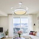 Modern white led ceiling fan with remote control bedroom light