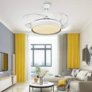 Modern white led ceiling fan with remote control bedroom light